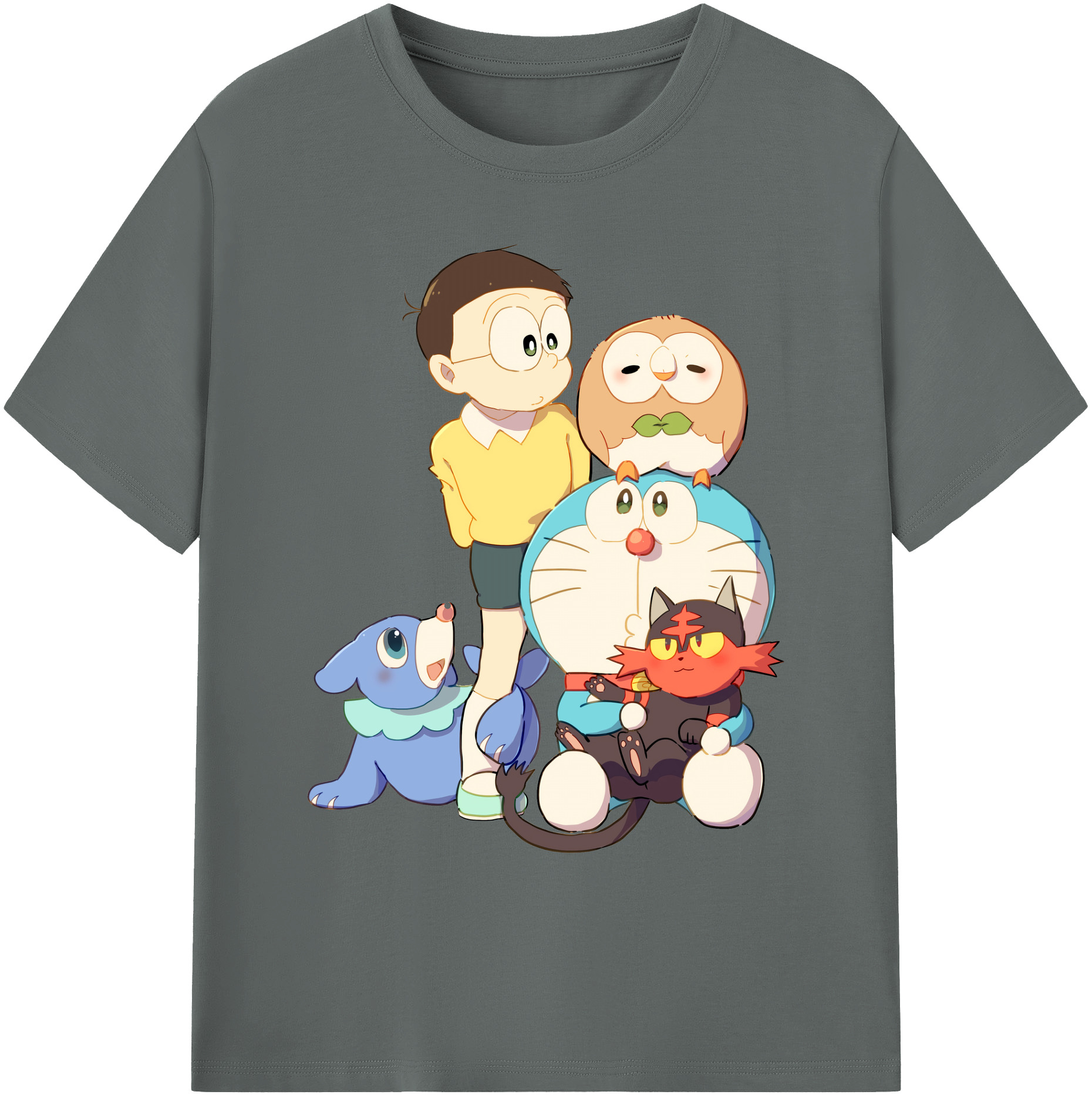 （画像用） ドラえもん Doraemon 綿100％ メンズ半袖Tシャツ｜肌触りやわらか＆通気性